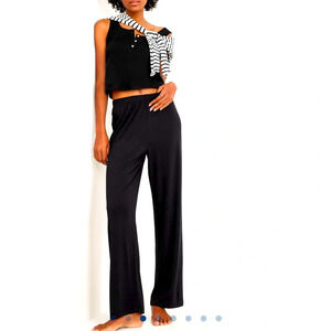 Old Navy lounge pants - black velour pull on wide leg soft & cozy NWT